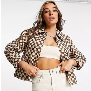 Great Condition Checkered Quilted Jacket